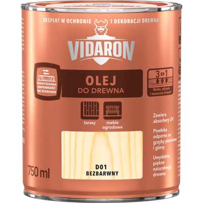 Олія для деревини Vidaron, 0,75 л, D01, матовий 49428 фото